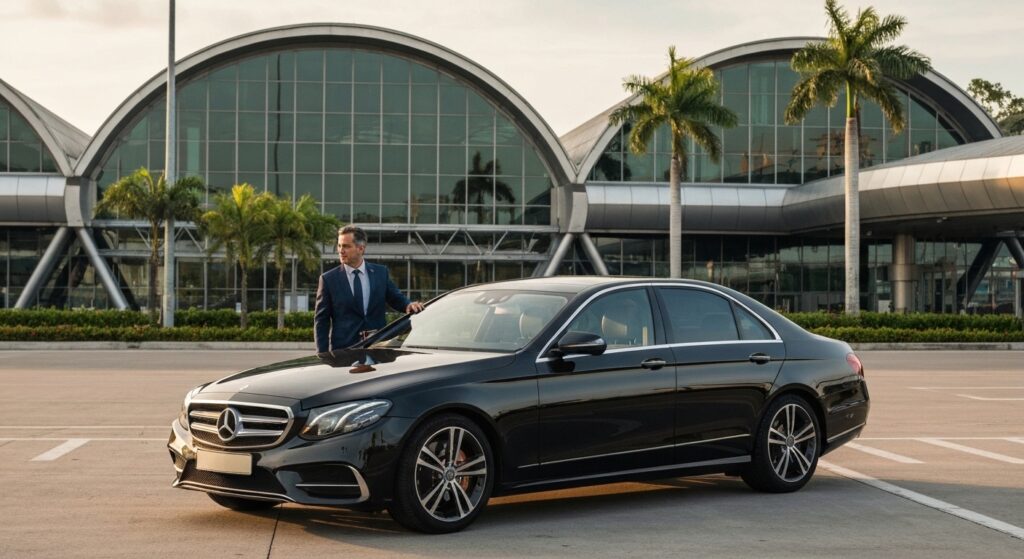 Luxury airport transfer vehicle at Bali Airport